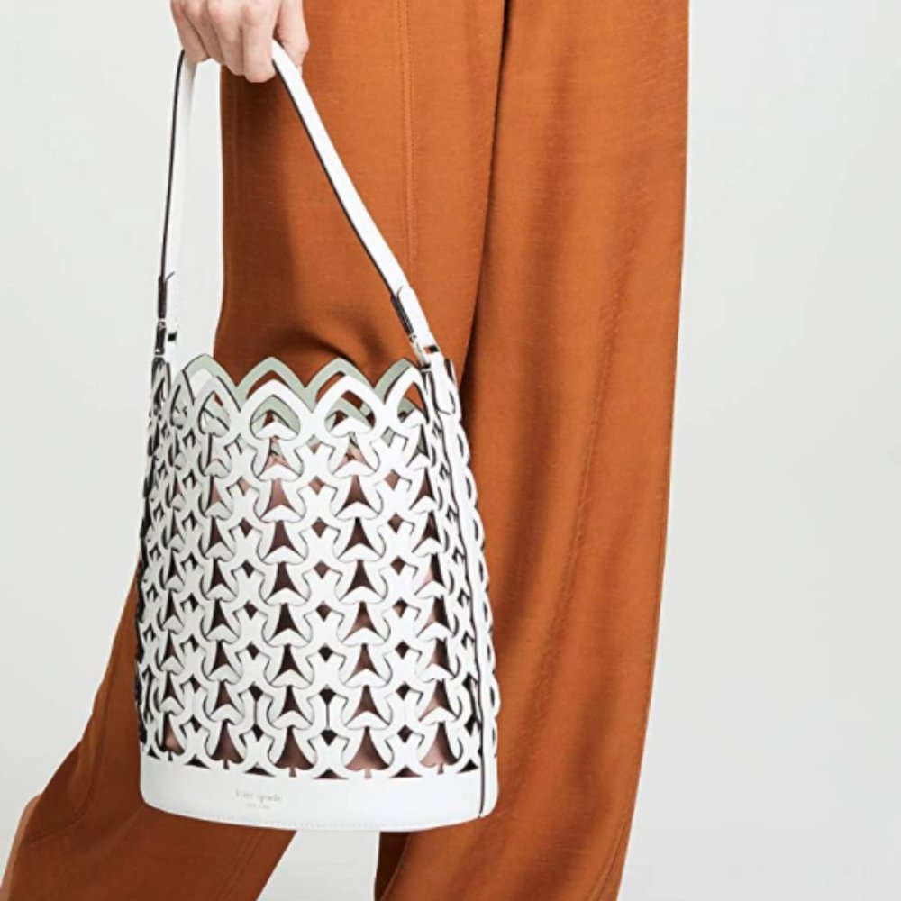 #bagsavenue authentic optic white dorit bucket crossbody new kate spade
